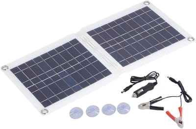 Zonnepaneel Opvouwbaar - Zonnelader Draagbaar - Apparaten Opladen - Dubbele USB Poorten - 10W 18V - Zwart