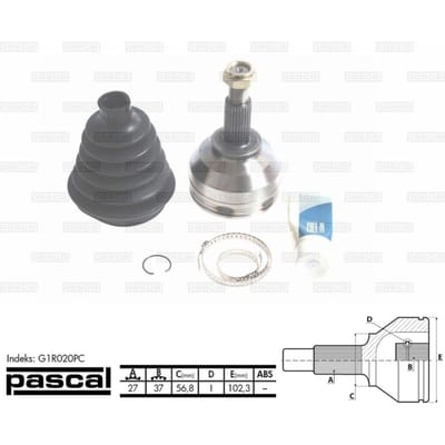 Homokineet reparatie set, aandrijfas PASCAL G1R020PC