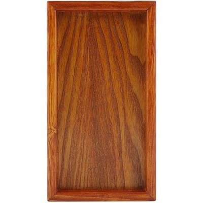Plateau à thé rectangulaire en bois, assiette de Table de service, collations, plat de stockage des aliments pour hôtel et maison(20 * 8cm)