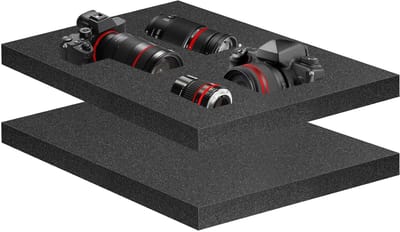 Schuimrubber op maat - Schuim inzetstukken - Bescherming opbergen - 2 stuks set - 400x300x40mm - Zwart