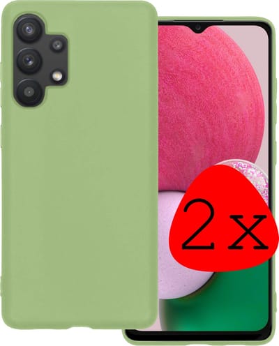 Hoesje 2 Stuks - Geschikt voor Samsung Galaxy A13 4G - Sterk & Shockproof - Case Siliconen - Back Cover - Telefoon Hoes - Groen