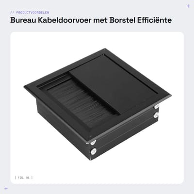 Dailygoods- Kabeldoorvoer 80mm - Kabeldoorvoer Zwart - Deksel met Borstel - 2 Stuks - Aluminiumlegering - Hoogwaardige Kwaliteit - Kabeldeksel