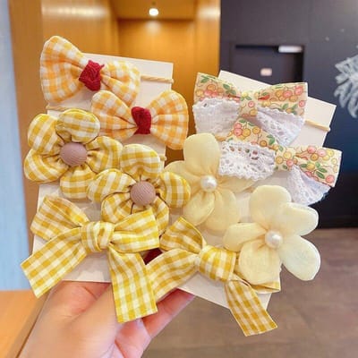 10 stks/set Grote Boog Bloem Elastische Haarbanden Kinderen Meisjes Zoete Haarbanden Mode Hoofdbanden Haaraccessoires Rubberen Band voor Kid