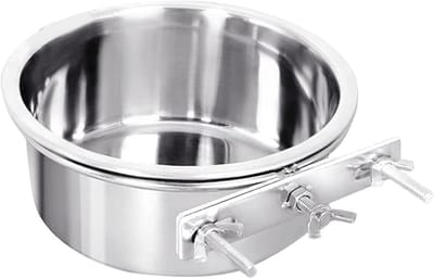 Honden Voerbak - Voederbak Dieren - Veilig Voeren - Roestvrij Staal - 13.2L x 12.4B - Zilver