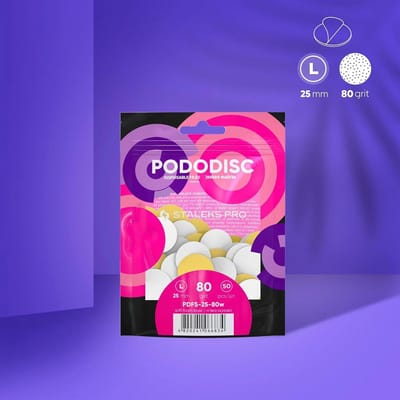 50x Wegwerpschijven Pedicure Voetvijl 25mm Korrel 80 voor Nagelfrees - Zachte Basis