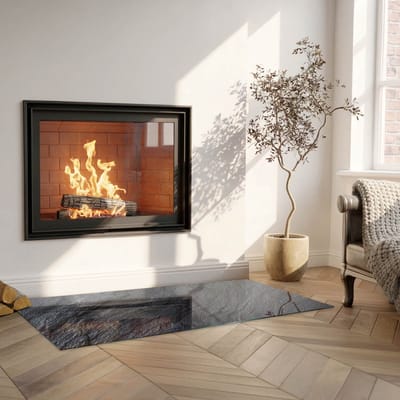 Coloray Vloerplaat Houtkachel - Plaat onder Houtkachel - 125 cm x 50 cm - Kachel Onderplaat - Zwart Vloerplaat Kachel - Vloerplaat Voor Kachel - Onderplaat Kachel - Houtkachel Vloerplaat - Plaat Kachel