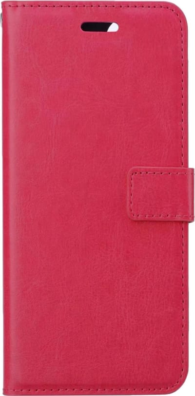Hoesje Met Pasjeshouder - Geschikt voor Samsung Galaxy M22 - Luxe Bookcase Portemonee - Flip Case - Kunstleer Book Case - Flipcase - Book Cover - Walletcase - Portemonneehoes - Donkerroze
