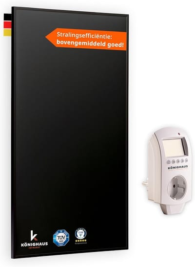 Infrarood verwarming - 1000 Watt met slimme thermostaat en app (iOS/Android) - TÜV SÜD + 5 jaar garantie