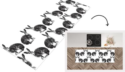 Keukenloper - Loper keuken - Vintage - Design - Konijn - Dieren - 150x50 cm - Keukenloper vinyl