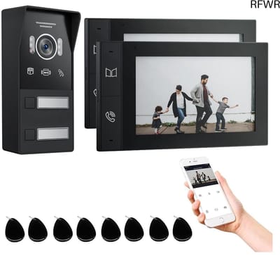 RFWR® Wifi Video Deurintercom met 7 Inch Touchscreen en Camera - 1080P Deurbel met Bewegingsdetectie en App Meldingen