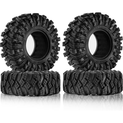 Rubberbanden Afstandsbediening Autobanden 4 STUKS Vervanging voor SCX10 II III 90046 Trax4 TRX4 4WD D90 zwart