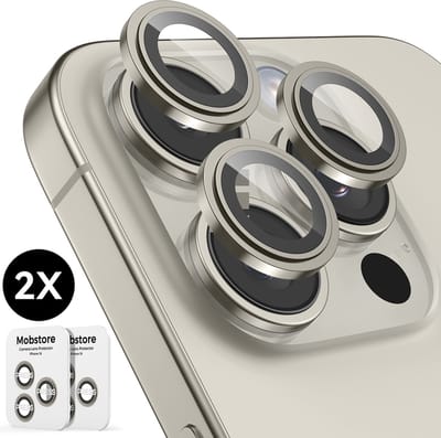 Camera Lens Screen Protector geschikt voor iPhone 16 Pro / iPhone 16 Pro Max Camera Lens Screen Protector - Naturel Titanium - Screenprotector - 2 stuks - Camera Protector geschikt voor iPhone 16 Pro - Gehard Glas - Eenvoudige Installatie