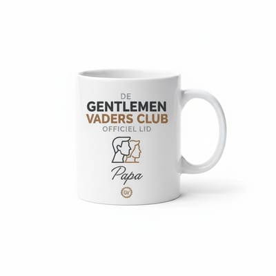 Gentlemen Vaders Club Papa Mok 330ml – Witte Vaderdag Cadeaumok voor Trots Vaders