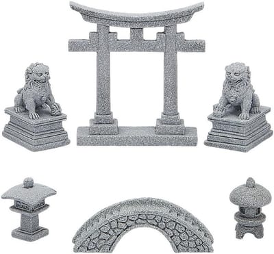 6 Pcs Mini Zen Garden Accessoires, Decoratieve Ornamenten voor Micro Landschappen en Aquaria met Celestiet Beelden voor Balkon en Tuin Decoratie