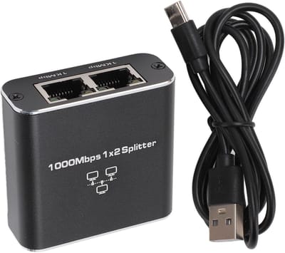 Ethernet Splitter - Netwerk Adapter - Poorten Uitbreiden - Dual Poort Flexibiliteit - 1000Mbps Snelheid