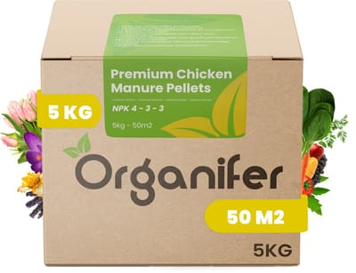 Premium kippenmestkorrels (5Kg voor 25m2) Organifer