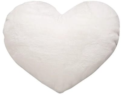 1 Wit Hartvormig Kussen - 25 × 35 cm - Schattig Sierkussen - Lief Hartkussen - Mooi en Comfortabel - Geschikt voor Woonkamers, Banken, Kinderkamers en Bedden