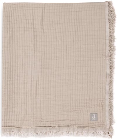 Jollein Baby Deken Ledikant - 120x120cm - Fringe - Olive Green/Ivory - GOTS