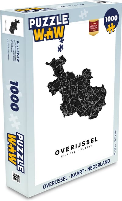 Puzzel Overijssel - Kaart - Nederland - Legpuzzel - Puzzel 1000 stukjes volwassenen