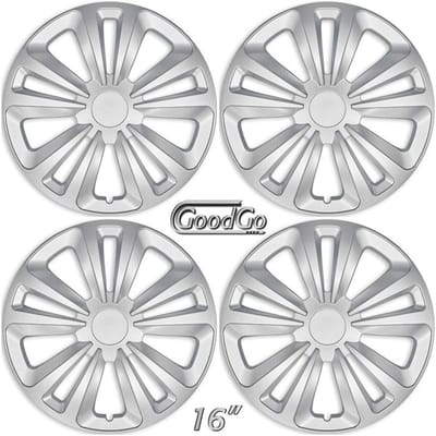 GoodGo Wieldoppen TERRY-S 16 inch - zilver - set van 4 stuks (CONTROLEER UW BANDENMAAT en lees a.u.b. de onderstaande, uitgebreide tekst!)