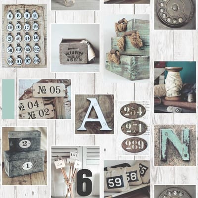 Dutch Wallcoverings schuimvinyl hout/deco
