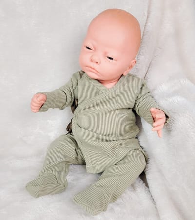 Mac Iusion Rib Baby Pakje 2-dlg | Overslag | Olijf groen | Newborn | maat 50 | BAS10