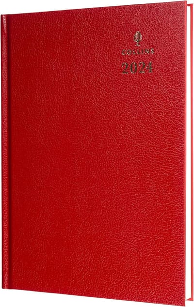Professionele A4 Bureauagenda 2024 Dagboek - Weekoverzicht - Januari t/m December - Zakelijk en Organisatie Planner - Rood