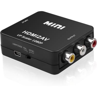 Adaptateur de détartreur vidéo 1080P, compatible HDMI vers AV RCA CVSB L/R, boîtier de conversion, adaptateur Composite vidéo HD, prise en charge de la sortie NTSC PAL noir