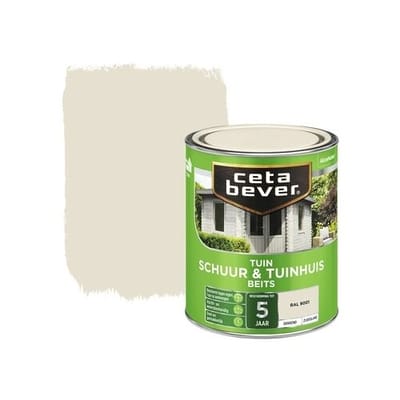 Cetabever Schuur en Tuinhuis Beits Dekkend Zijdeglans - RAL 9001 - 0,75 liter