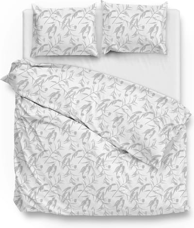 Zohome Fiori-di-Satinado Dekbedovertrek - Tweepersoons - Katoensatijn - 200x200-220cm - Wit
