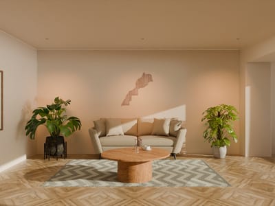 Houten wanddecoratie - Wooden wall decoration | Landkaart Marokko 37 x 40cm Country map Morocco | Licht hout - Natural wood | Muurdecoratie - Wall art - Wandfiguur Marokko - المغرب - Echt Hout - Real Wood