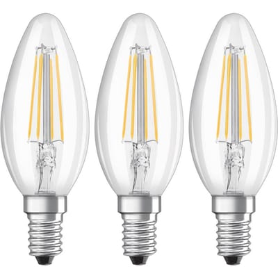 Osram Ledfilamentlamp Kaars - D3,5cm - Warm Wit - E14 - 4w - 3 Stuks
