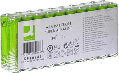 Q-CONNECT batterij | alkaline | AAA | pak van 20 stuks