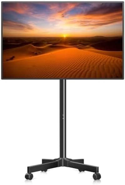PromoHome Mobiele TV Standaard op Wieltjes - Verstelbaar en Kantelbaar