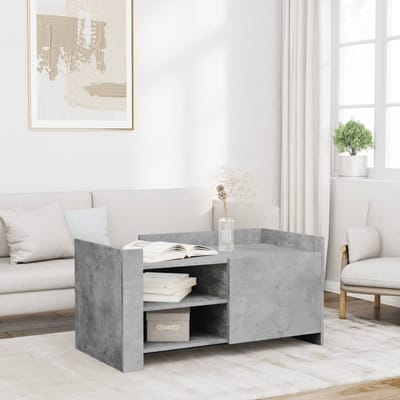 vidaXL - Salontafel - 100x50x50 - cm - bewerkt - hout - betongrijs