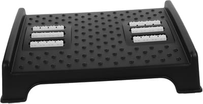 Onderbureau Voetensteun - Ergonomische Voetenbank - Comfortabel Zitten - Verstelbaar Hoogte - 40 x 28 x 12.5 cm - Zwart