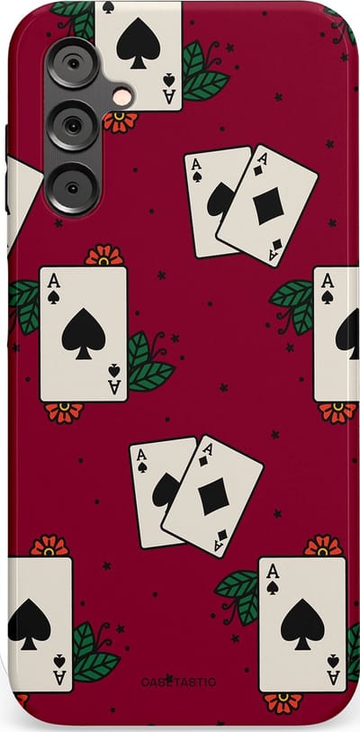 Casetastic Hoesje Geschikt voor Samsung A14 (5G/4G) - Stijlvolle Beschermende Duo-layer Case - Casino Aas