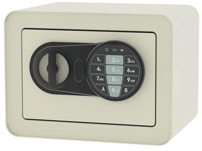 Kleine kluis voor geld, sieraden en documenten - Brandwerende en waterdichte mini beveiligingsdoos met digitaal toetsenbord voor thuis en hotel