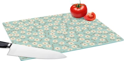 Glazen Snijplank - 39x28 - Patroon - Madeliefjes - Nordic - Snijplanken Glas