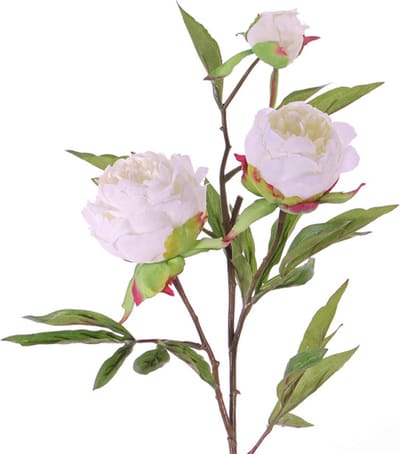 TopArt Kunstbloem pioenroos Spring Dream - wit - 73 cm - kunststof steel - decoratie