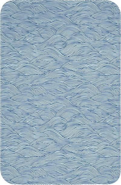 WC mat 40x60 cm - Antislip - Golven - Ritmisch - Blauw - Toiletmat - Vloermat - Douchemat - Toilet tapijt - Toiletmatten