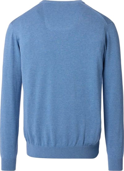 Casa Moda - V-hals trui - Heren - L - Midden Blauw - Katoen - 004430 V-hals