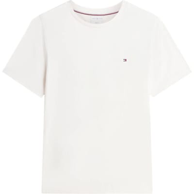 Tommy Hilfiger Flag Embroidery T-shirt Ivory Petal Taglia: XXL | Magliette basic Outlet | Uomo | Bianco