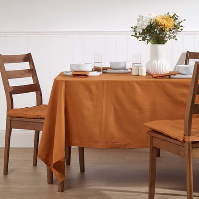 Homescapes tafelkleed terracotta - 137 x 137 cm, 100% katoen