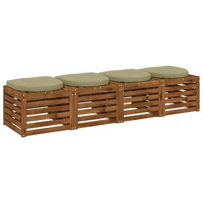 vidaXL - 4-Piece - Zitkussens - 4 - st - 100% - Polyester - Lichtgroen
