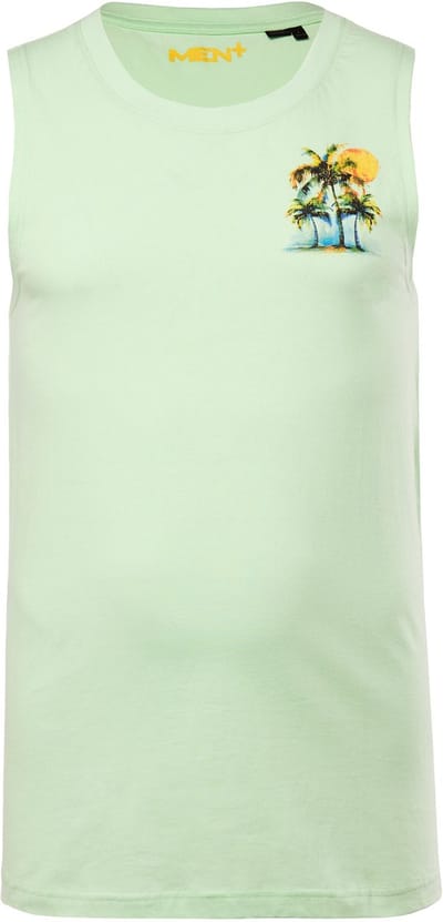 Men Plus - Heren - Tanktop print ronde hals - Munt - Maat 4XL