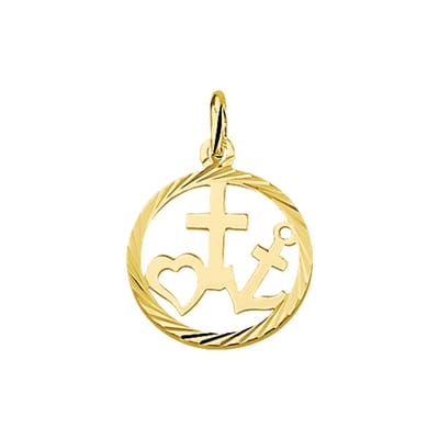 Trendjuwelier huiscollectie 4005596 Gouden bedel Hoop geloof en liefde
