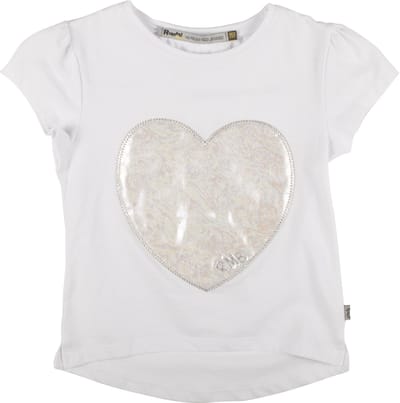 Rumbl Royal - T-shirt - Wit - Zilveren hart - Maat 152/158
