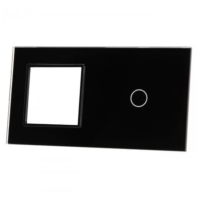 LIVOLO - C7-C1/SR-12 - zwart glas paneel - t.b.v Touch lichtschakelaar (alléén glas)