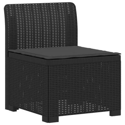 vidaXL - 3-Zits - Tu - bank - met - Kussens - Rattan - Look - PP - Antraciet